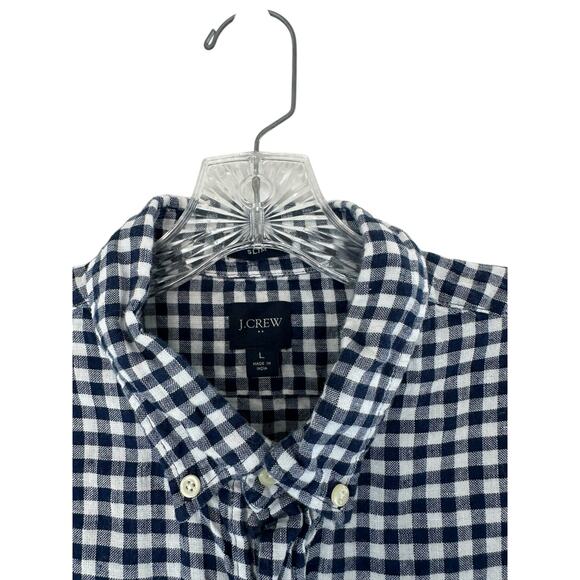 J.Crew‎ Men's Blue White Casual Slim Gingham Button Down Shirt Size Large - Picture 7 of 13